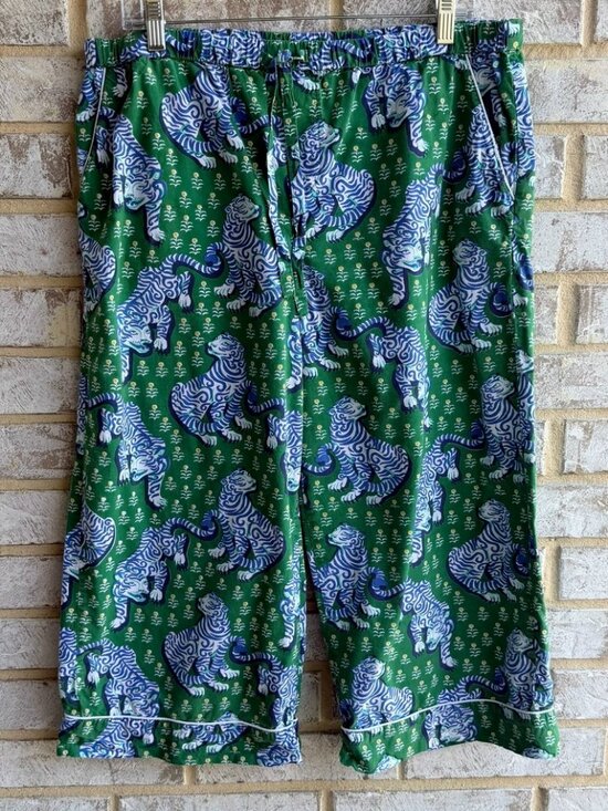 Printfresh Other - Printfresh Tiger Queen Cropped Pajama Pants 100% Cotton Women's Size L